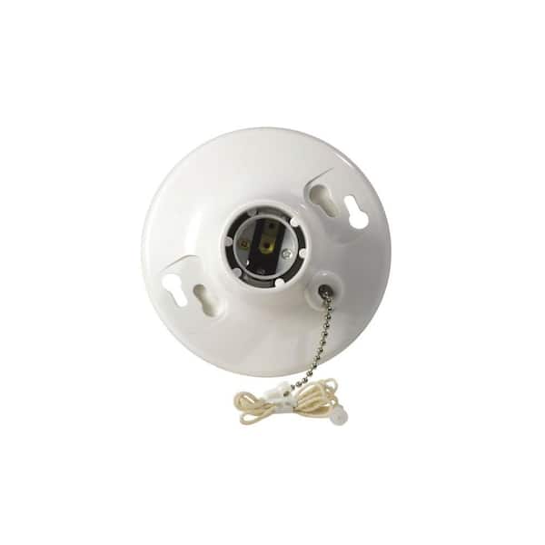 Leviton Plastic Pull-Chain Lampholder 8827-CW4 R50-08827-CW4