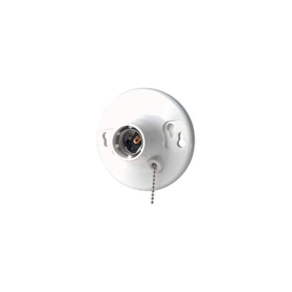 Leviton Plastic Pull-Chain Lampholder 8827-CW4 R50-08827-CW4