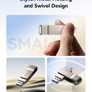 Lexar D40E 128GB Dual Drive USB 3.2 Gen 1 Type-C™ Jump Drive, USB-C Flash Drive Metal Housing Swivel Design Thumb Drive