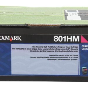 Lexmark 80C1HM0 High Yield Return Program Toner Cartridge - Magenta