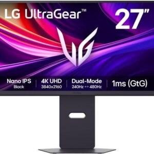 LG 27" 240 Hz IPS Black UHD Gaming Monitor FreeSync Premium Pro & G-Sync Compatible DCI-P3 99% (CIE1976) UltraGear 27G850A-B