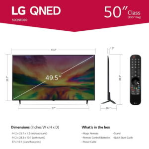 LG 50" Class QNED80 series LED 4K UHD Smart webOS 23 w/ ThinQ AI TV - 50QNED80URA