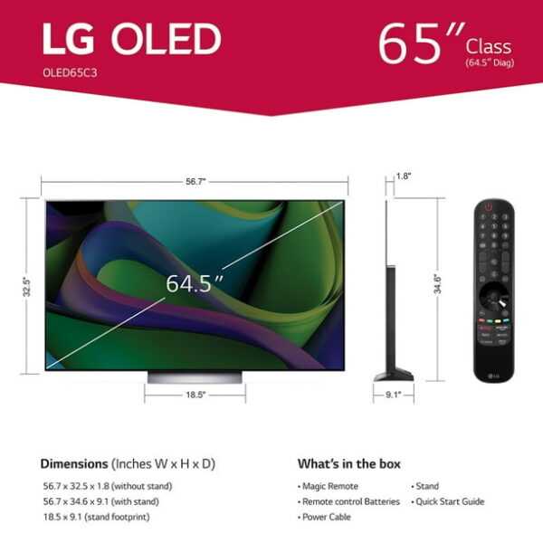 LG 65" Class 4K UHD OLED Web OS Smart TV with Dolby Vision C3 Series - OLED65C3PUA