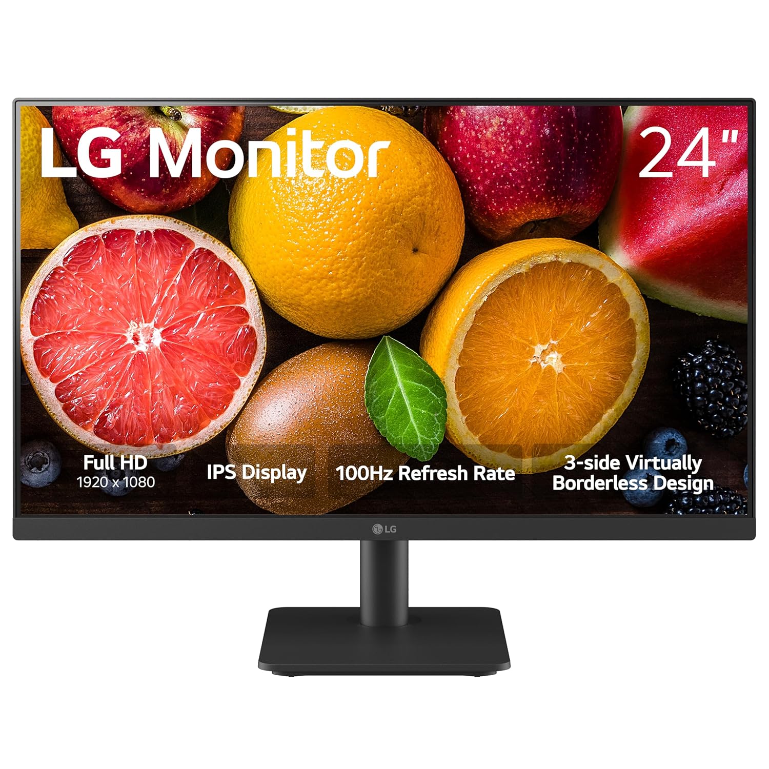 LG FHD Monitor (24MS500) - 23.8" Full HD (1920x1080) IPS Display, 100Hz Refresh Rate, Reader Mode & Flicker Safe, 5ms (GtG) Response time, 3-Side Virtually Borderless Design,...