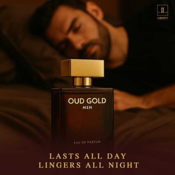 Liberty Oud Perfume for Men, 1.7 Oz Oud Gold Perfumes Long-Lasting Eau de Parfum, Luxury Woody Fragrance for Men, Perfume Spray