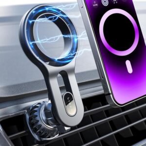 LISEN Fits MagSafe Car Mount Upgrade 18 Magnets Fit iPhone 16 Pro Max Car Phone Holder Mount Super Stable Magnetic Phone Holder for Car Air Vent for Magsafe Car Accessories...