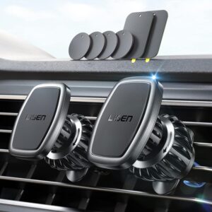 LISEN Magnetic Phone Holder Car Vent 2 Pack 6 Strong Magnets Car Vent Phone Holder Magnetic Hands-Free Cell Phone Holder Magnetic Car Mount Fit 4-7in iPhone 16 15 14 Pro Max...