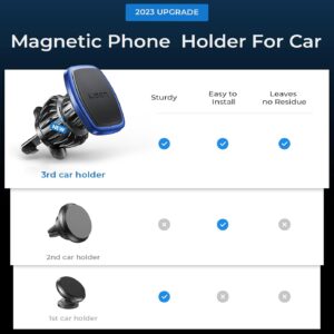 LISEN Magnetic Phone Holder for Car, [Easily Install] Car Phone Holder Mount [6 Strong Magnets] Cell Phone Holder for Car [Case Friendly] iPhone Car Holder Pink 🧲20X Powerful:...