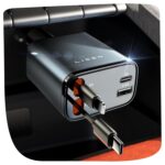 LISEN Retractable Car Charger, 69W USB C Car Accessories Adapter for iPhone 16 USB C Charger Fast Charging, Fathers Day for Gifts, Travel Essentials Gifts for Women Men, for...