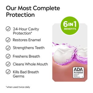 Listerine Total Care Anticavity Fluoride Mouthwash Oral Care, Fresh Mint, 1 L