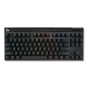 Logitech G PRO X TKL Lightspeed Wireless Gaming Keyboard, Ultra-Portable Tenkeyless Design, LIGHTSYNC RGB, PBT keycaps, Tactile Switches (GX Brown) -