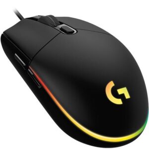 Logitech G203 Wired Gaming Mouse, 8,000 DPI, Rainbow Optical Effect LIGHTSYNC RGB, 6 Programmable Buttons, On-Board Memory, Screen Mapping, PC/Mac