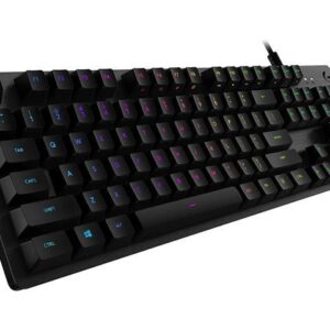 Logitech G512 LIGHTSYNC RGB Mechanical Gaming Keyboard, Carbon English Layout GX Blue Switch, Brushed Aluminum Case, USB Pass Through, 920-008936,