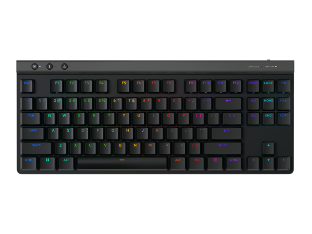 Logitech G515 LIGHTSPEED TKL Low Profile Wireless Gaming Keyboard - GL Red Linear Switches, LIGHTSYNC RGB, Thin Tenkeyless Design, PBT Keycaps - Black