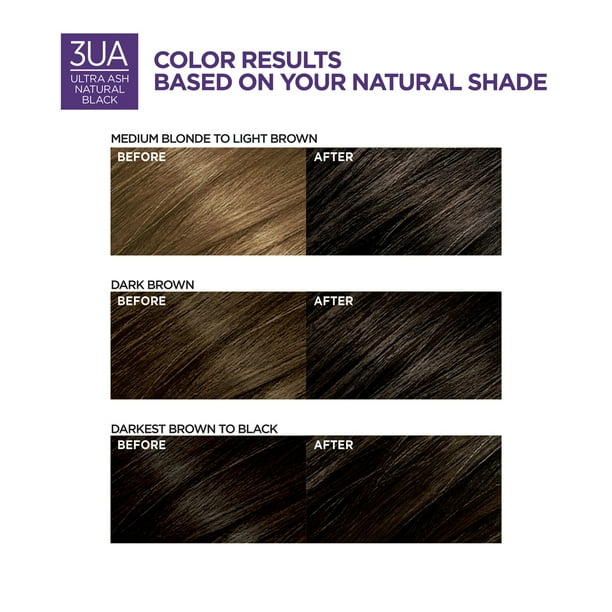 L'Oreal Paris Excellence Cool Supreme Permanent Hair Color, Ultra Ash Black, 1 Kit