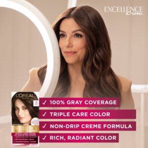 L'Oreal Paris Excellence Creme Permanent Hair Color, 5 Medium Brown, Triple Protection, 1 Kit