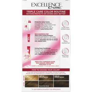 L'Oreal Paris Excellence Creme Permanent Hair Color, 5 Medium Brown, Triple Protection, 1 Kit