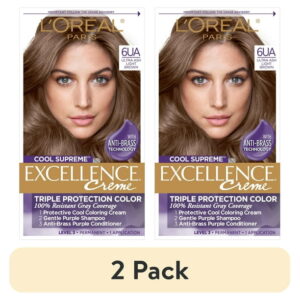 L'Oreal Paris Excellence Creme Permanent Hair Color, 5 Medium Brown, Triple Protection, 1 Kit
