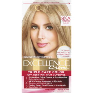 L'Oreal Paris Excellence Creme Permanent Hair Color, Triple Protection, 8.5A Champagne Blonde, 1 Kit