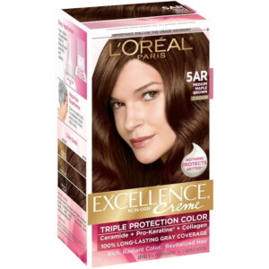L'Oreal Paris Excellence Creme Permanent Triple Care Hair Color, Medium Maple Brown, 1 Kit