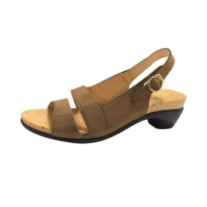 LoyisViDion Womens Sandals Clearance Summer Ladies Shoes Fish Mouth Medium Thick Heel Metal Buckle Women'S Sandals Rollback Brown 7.5