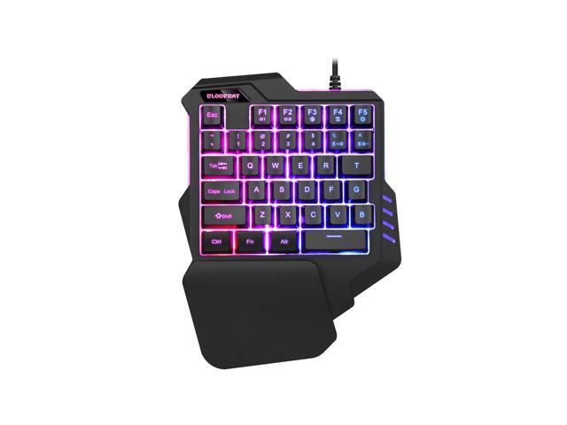 LUOM Portable Colorful Backlight 35-Key Wired Single-Handed Keyboard for Home & Office & Computer & Tablet Computer & Game