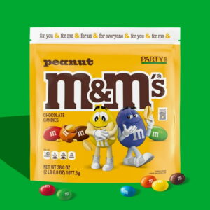 M&M's Peanut Chocolate Graduation Candy, Party Size - 38 oz Resealable Bulk Bag