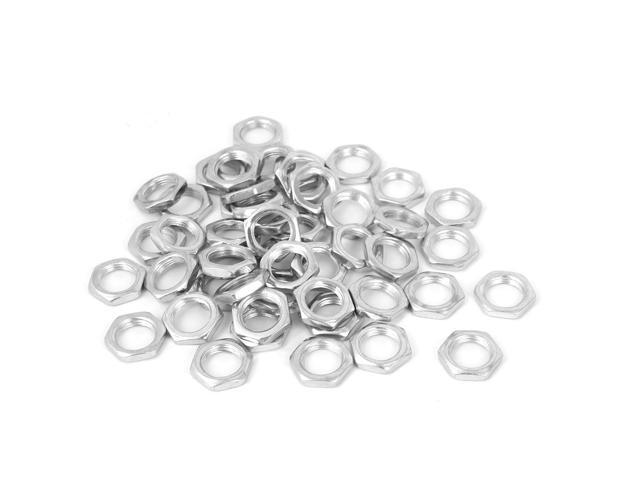 M10x0.75x3mm Zinc Plated Hex Nuts Fastener 50pcs for Screws Bolts