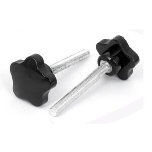 M10x80mm Male Threaded 50mm Plastic Star Head Screw On Type Clamping Knob 2pcs