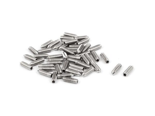 M3 x 10mm Cone Point Hex Socket Set Grub Screw Silver Tone 50 Pcs M3 x 10mm Cone Point Hex Socket Set Grub Screw Silver Tone 50 Pcs