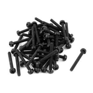 M3 x 25mm Plastic Phillips Cross Pan Head Machine Screws Black 50 PCS