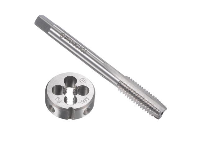 M8 x 1.25mm Metric Left Hand Tap and Die Set, HSS Machine Thread Screw Tap with Alloy Tool Steel Round Threading Die