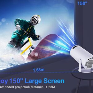 Magcubic Projector 4K with WiFi and Bluetooth, Mini Portable Proyector with Auto Keystone, Outdoor Movie for Bedroom, 200 ANSI, 180 Degree Rotation, Built-in Apps Android 11...