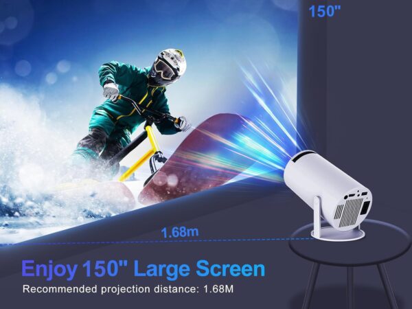 Magcubic Projector 4K with WiFi and Bluetooth, Mini Portable Proyector with Auto Keystone, Outdoor Movie for Bedroom, 200 ANSI, 180 Degree Rotation, Built-in Apps Android 11...