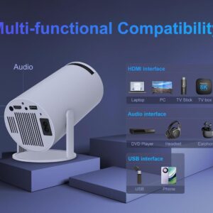 Magcubic Projector 4K with WiFi and Bluetooth, Mini Portable Proyector with Auto Keystone, Outdoor Movie for Bedroom, 200 ANSI, 180 Degree Rotation, Built-in Apps Android 11...