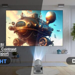 Magcubic Projector 4K with WiFi and Bluetooth, Mini Portable Proyector with Auto Keystone, Outdoor Movie for Bedroom, 200 ANSI, 180 Degree Rotation, Built-in Apps Android 11...