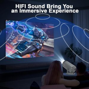 Magcubic Projector 4K with WiFi and Bluetooth, Mini Portable Proyector with Auto Keystone, Outdoor Movie for Bedroom, 200 ANSI, 180 Degree Rotation, Built-in Apps Android 11...