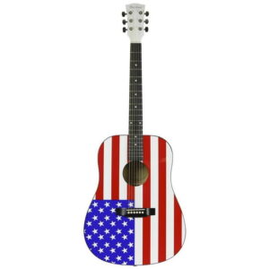 Main Street Guitars MAAF 40.5" Dreadnought Acoustic Guitar, Spruce with American Flag Design
