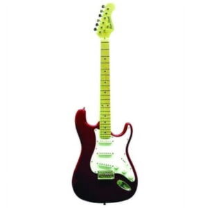 Main Street Guitars MEDCRD Double Cutaway Electric Guitar, Red Laminated Body