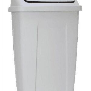 Mainstays 13 Gallon Trash Can, Plastic Swing Top Kitchen Trash Can, Gray
