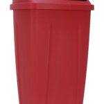 Mainstays 13 Gallon Trash Can, Plastic Swing Top Kitchen Trash Can, Red