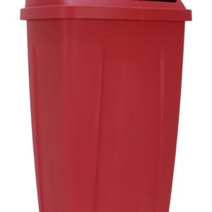 Mainstays 13 Gallon Trash Can, Plastic Swing Top Kitchen Trash Can, Red