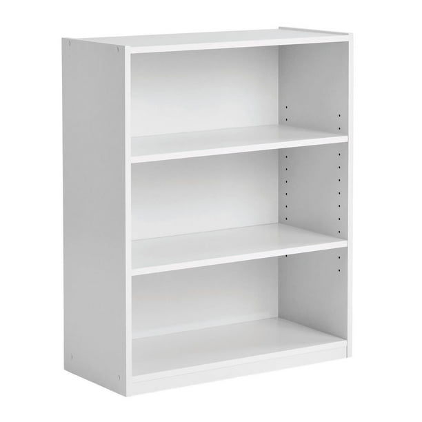 Mainstays 3-Shelf Bookcase with Adjustable Shelves, White