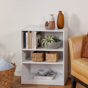Mainstays 3-Shelf Bookcase with Adjustable Shelves, White