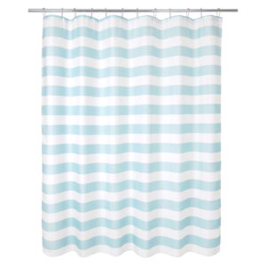 Mainstays Aqua Stripe 13-piece Fabric Shower Curtain with Hooks