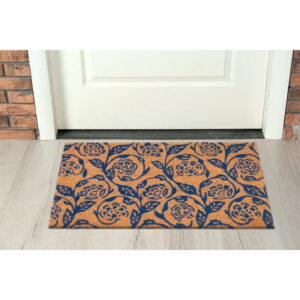Mainstays by Becky G. & Alejandra Coir Outdoor Mat, Blue Floral, 18" x 30"