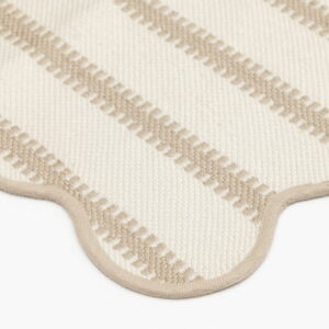Mainstays by Becky G. & Alejandra Polyester Scallop Layering Rug, Papyrus Beige Stripe, 24" x 36"