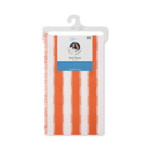 Mainstays by Becky G. & Alejandra Tapestry Knit Throw, Orange Stripe, 50" x 60"