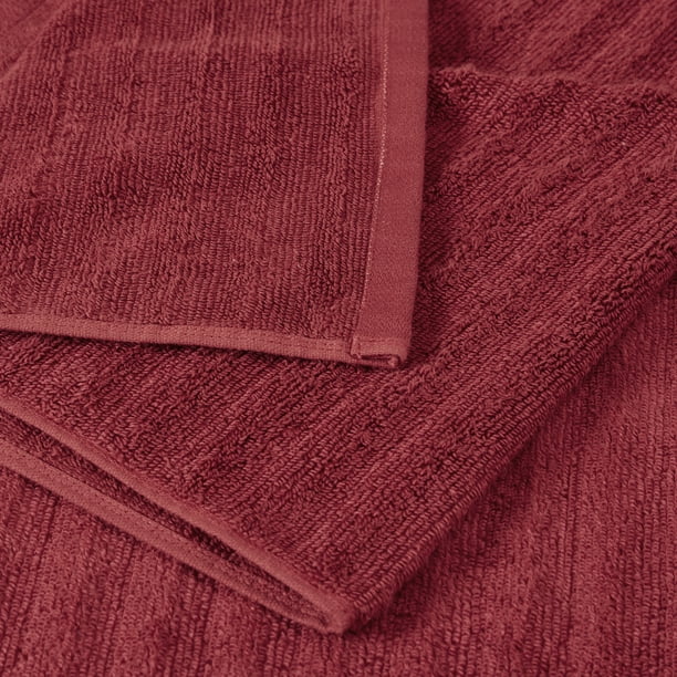 Mainstays Performance Textured 2-Piece Bath Sheet Set, Red