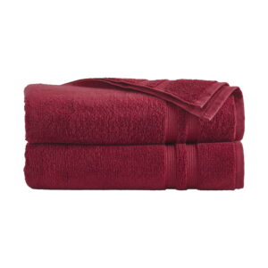 Mainstays Performance Textured 2-Piece Bath Sheet Set, Red